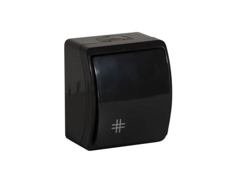 Łącznik krzyżowy pojedynczy natynkowy IP44 czarny Koala 154-05