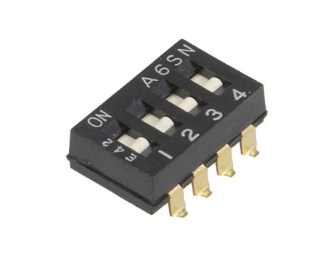 Przełącznik DIP-SWITCH Ilość sekcji 4 ON-OFF 0,025A/24VDC A6SN-4101