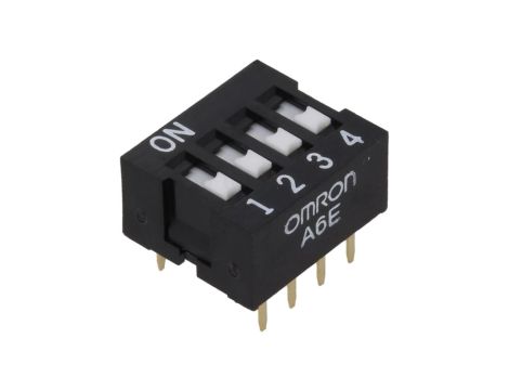 Przełącznik DIP-SWITCH Ilość sekcji 4 ON-OFF 0,025A/24VDC A6E-4101-N