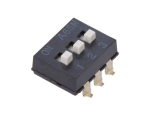 Przełącznik DIP-SWITCH Ilość sekcji 3 ON-OFF 0,025A/24VDC A6SN3104