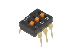 Przełącznik DIP-SWITCH Ilość sekcji 3 ON-OFF 0,025A/24VDC A6T-3104