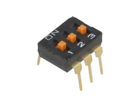 Przełącznik DIP-SWITCH Ilość sekcji 3 ON-OFF 0,025A/24VDC A6T-3104