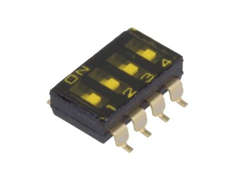 Przełącznik DIP-SWITCH Ilość sekcji 4 ON-OFF 0,025A/24VDC A6S-4102-H