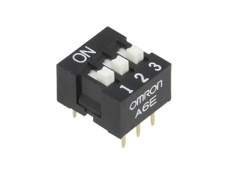 Przełącznik DIP-SWITCH Ilość sekcji 3 ON-OFF 0,025A/24VDC A6E-3104-N