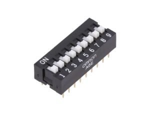 Przełącznik DIP-SWITCH Ilość sekcji 9 ON-OFF 0,025A/24VDC A6E-9104-N