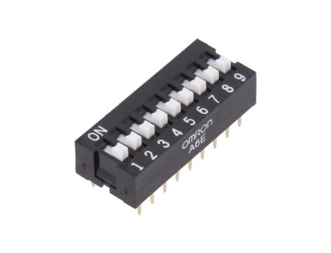Przełącznik DIP-SWITCH Ilość sekcji 9 ON-OFF 0,025A/24VDC A6E-9104-N