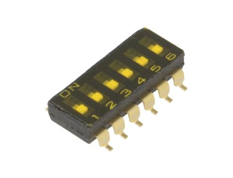 Przełącznik DIP-SWITCH Ilość sekcji 6 ON-OFF 0,025A/24VDC A6S-6102-H