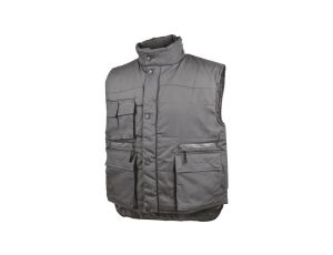 Kamizelka ocieplana z wieloma kieszeniami z poliestru (65) i bawełny (35) pikowana kolor szary rozmiar 3XL CORP SIERRGR3X
