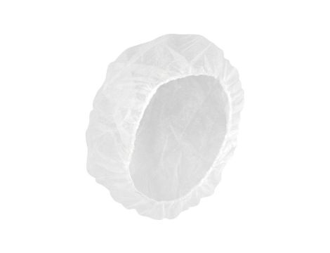 Czepek okrągły z włókniny polipropylenowej kolor biały rozmiar Uniwersalny CORP PO110/100szt./