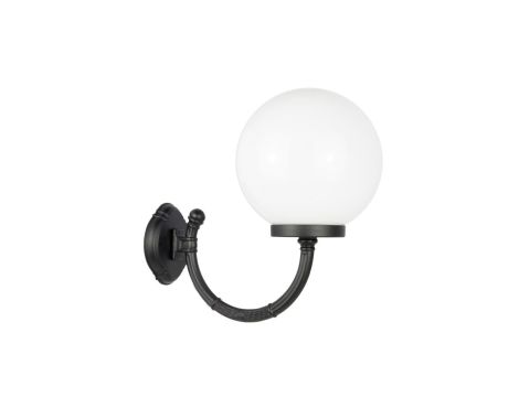 Kinkiet zewnętrzny Kule Classic K 3012/1/K 250 P OP, E27 max 60W, kolor czarny, klosz biały 0438621