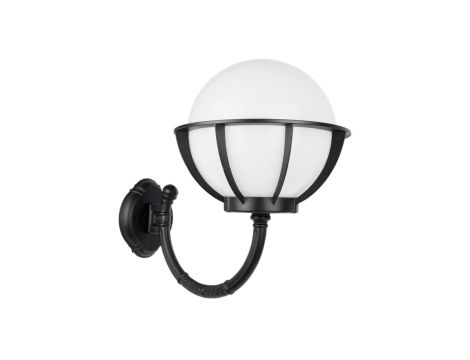 Kinkiet zewnętrzny Kule z koszykiem 250 K 3012/1/KPO 250 OP, E27 max 60W, kolor czarny, klosz biały 0438621
