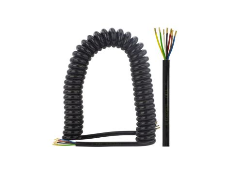 Przewód spiralny QLY-s kabel do przyczepy 7-żyłowy 12V bez wtyków 4,5m