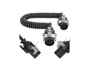 Przewód spiralny QLY-s kabel do naczepy zakończony wtykami 7-pin do systemu EBS / ABS 24V 4m