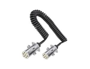 Przewód spiralny QLY-s kabel do naczepy zakończony metalowymi wtykami 7-pin typu S 24V 4,5m