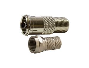 Przejście Adapter antenowy F (gniazdo) / IEC TV (gniazdo) + Wtyk F nakręcany 7,0mm