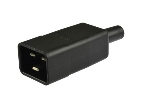 Gniazdo zasilające IEC320 C20 złącze serwerowe, do UPS (męskie) 2P+Z 16A na kabel do 9,5mm