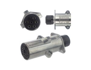 Wtyczka naczepowa typu N (czarna) 7-pin 24V metalowa na kabel