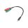 Adapter mini JACK stereo (M) - mini JACK (F) x2 (słuchawki i mikrofon) 12cm