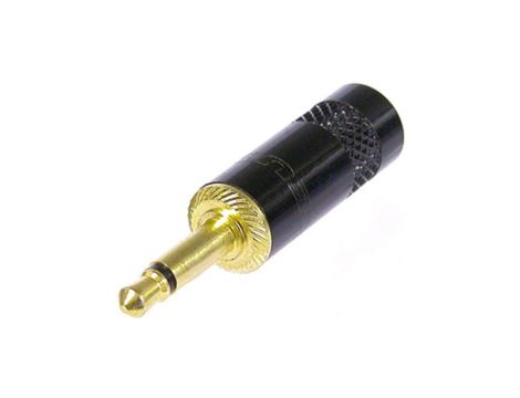 Wtyk Audio AUX mini Jack 3,5mm Mono na kabel do 4,5mm pozłacany czarny NYS226BG