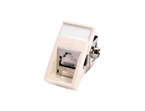 Moduł 22,5x45 mm 1xRJ45 kątowy, 568A/B, STP, PowerCat 6, biały MLG-00022-02