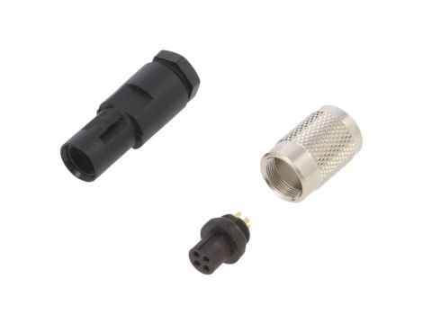 Złącze: M9 wtyk żeńskie Pokrycie: złocony 125V IP67 PIN: 4 3A 99 0410 00 04