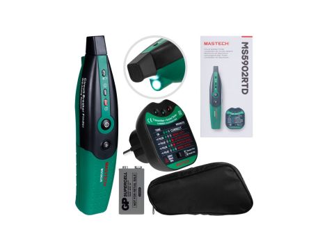Tester gniazd zasilających 230V 2P+Z i zabezpieczeń MASTECH MS5902