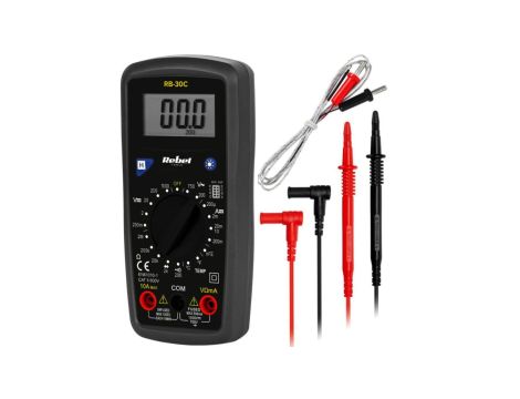 Miernik uniwersalny z pomiarem temperatury multimetr cyfrowy z wyświetlaczem LCD REBEL RB-30C