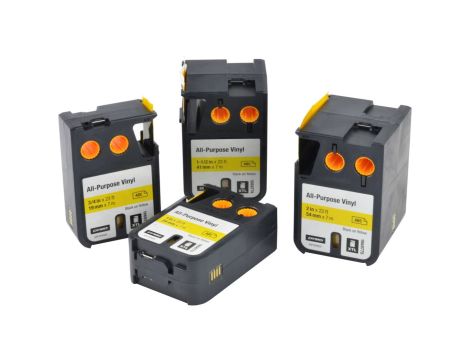 Taśma winylowa trwała do drukarek XTL 24mm x 7m czarna na żółtym 1868773