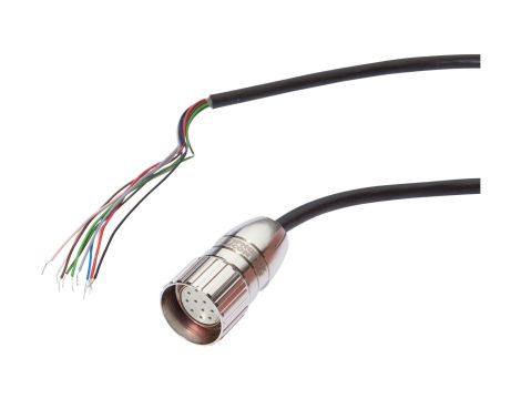 Akcesoria, Kabel połączeniowy, 5m, M23 żeński (gniazdo) 12-pinowy prosty, Końcówka z wolnym przewodem, AV000095