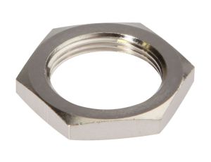 Akcesoria, nakrętka sześciokątna, M18x1, rozmiar klucza 24 mm, mosiądz niklowany, AY000026