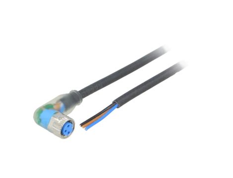 Przewód przyłączeniowy M8 PIN 3 kątowy 2m wtyk 4A sygnalizacja LED YI8U13-020UA1XLEAX