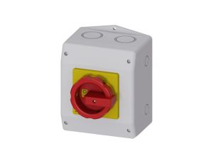 Rozłącznik główny/awaryjny w obudowie 3P 63A 22kW AC23A 400V styki pom 1Z 1R pokrętło żółto-czerwone 3LD2565-1GP53