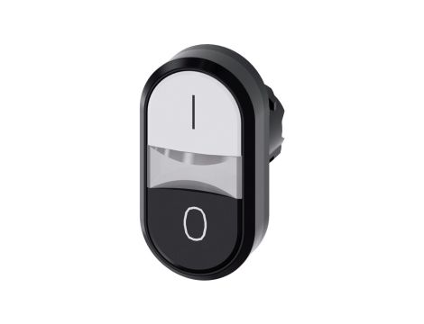 Przycisk podwójny podświetlany 22mm tworzywo biały /I/ czarny /O/ przyciski płaskie SIRIUS ACT 3SU1001-3AB61-0AK0