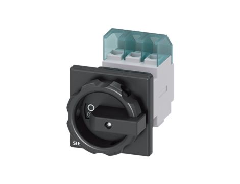 Rozłącznik główny 3P 25A 9.5kW AC23A 400V montaż tablicowy pokrętło czarne otwór centralny 22.5 mm 3LD2154-0TK51