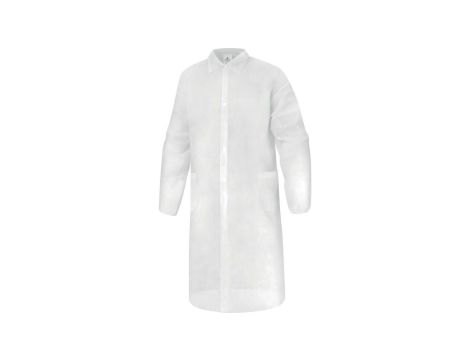 Bluza z włókniny polipropylenowej przystosowana do kontaktu z żywnością zapinana na zatrzaski kol.biały roz XL CORP BLOUSPOXG