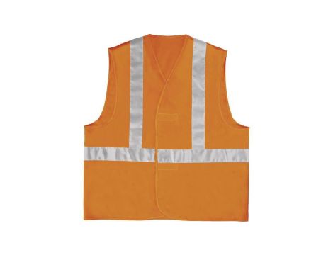 Kamizelka ostrzegawcza z poliestru z dwoma pasami - montaż szelkowy kl. 2 kolor pomarańczowy fluo rozmiar L CORP GILP4ORGT