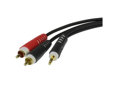 KLOTZ Kabel Audio AUX mini Jack 3,5mm Stereo (wtyk) / 2x RCA Cinch (wtyk) 1m