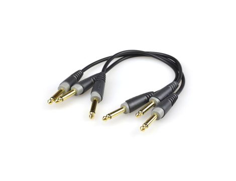 KLOTZ Zestaw 3x Kabel Złączka do Efektów Gitarowych Jack 6,3mm Mono (wtyk / wtyk) 15cm
