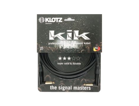 KLOTZ KIK Kabel instrumentalny Audio Jack 6,3mm Mono (wtyk kątowy / wtyk kątowy) 3m