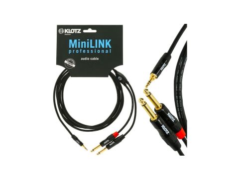 KLOTZ Kabel Audio mini Jack 3,5mm Stereo (wtyk) / 2x Jack 6,3mm Mono (wtyk) 1,5m