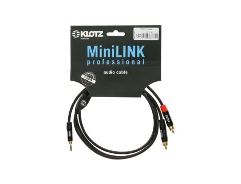 KLOTZ Kabel Audio AUX mini Jack 3,5mm Stereo (wtyk) / 2x RCA Cinch (wtyk) 0,9m