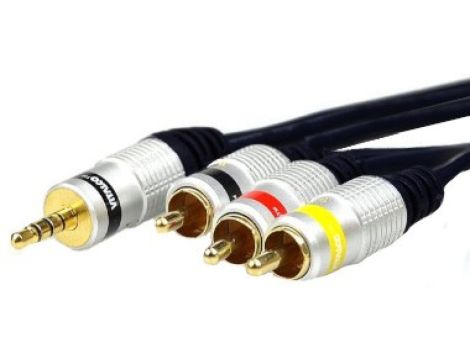 VITALCO JKD80 Kabel Audio AUX mini Jack 3,5mm 4-polowy (wtyk) / 3x RCA Cinch (wtyk) 1,5m