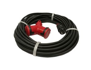 Przedłużacz budowlany jednofazowy elCORD 16A 230V IP44 25m H07RN-F 3G1,5 z wtyczką uni-schuko i podwójnym gniazdem 31125250