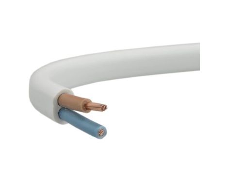 Przewód prądowy H03VVH2-F / OMYp 300V 2 1,5 płaski biały linka Elektrokabel /50m/