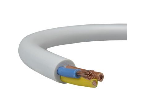 Przewód prądowy H05VV-F / OWY 500V 3x1 warsztatowy biały linka Elektrokabel /50m/