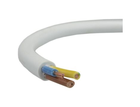 Przewód prądowy H03VV-F / OMY 300V 3x1 biały linka Elektrokabel /50m/