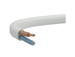 Przewód prądowy H03VVH2-F / OMYp 300V 2x0,5 płaski biały linka Elektrokabel /50m/