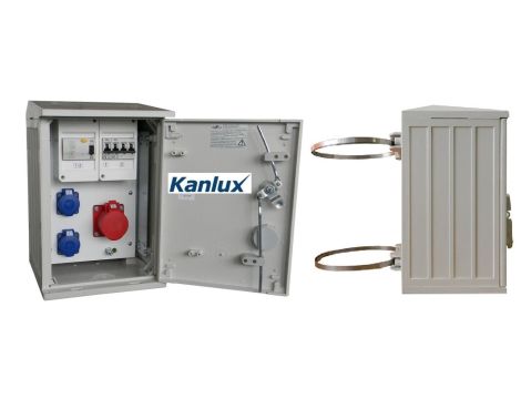 Rozdzielnica budowlana na słup (2X2P+Z, 1X16A/5P) KANLUX RB26x40-K40-00012W-S0_KANLUX