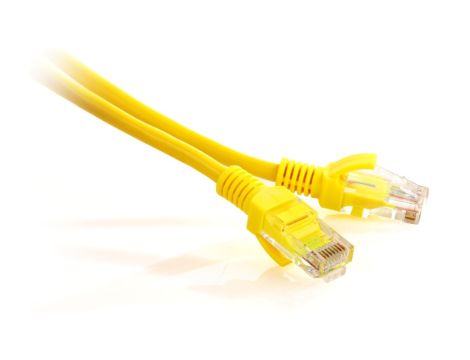 Patchcord skrętka kat. 5e UTP, 0,25m, żółty (GF-PC5EUTP-0.25Y) GETFORT