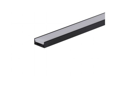 Profil led Glaze 1m czarny z osłoną mleczną ML